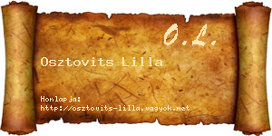 Osztovits Lilla névjegykártya