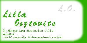 lilla osztovits business card